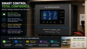 Best all in one inverter for rv with smart LCD control panel and battery monitoring system