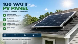 100 watt pv panel mounted on a residential rooftop for efficient solar power generation
