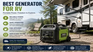 Best generator for rv portable generator setup beside a modern recreational vehicle