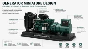 generator miniature design showing detailed engine structure and compact engineering features