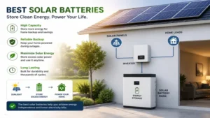 best solar batteries with lithium battery bank connected to a residential solar panel system