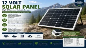 12 volt solar panel kit with charge controller, cables, and mounting hardware for easy installation.