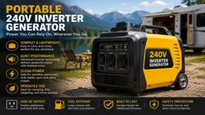 Portable 240v inverter generator with compact design for efficient and quiet power generation