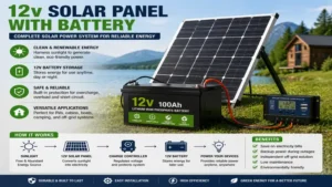 12v solar panel with battery system for reliable renewable energy