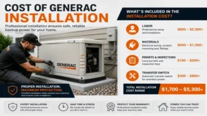 Cost of Generac including professional installation and setup expenses