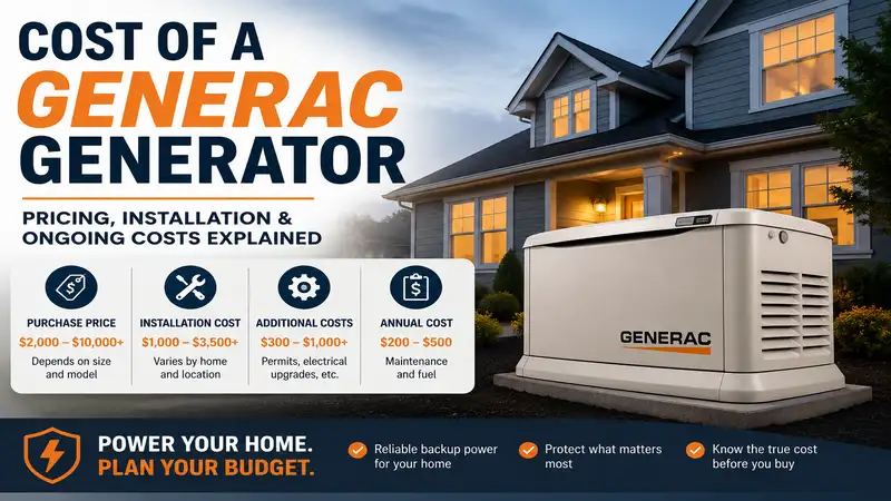 Cost of a Generac generator for whole-home backup power and installation pricing