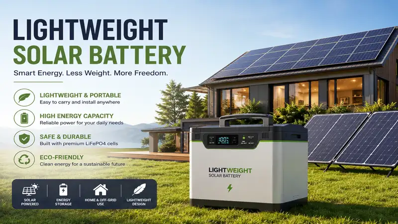 Lightweight solar battery system powering a modern smart home with clean energy