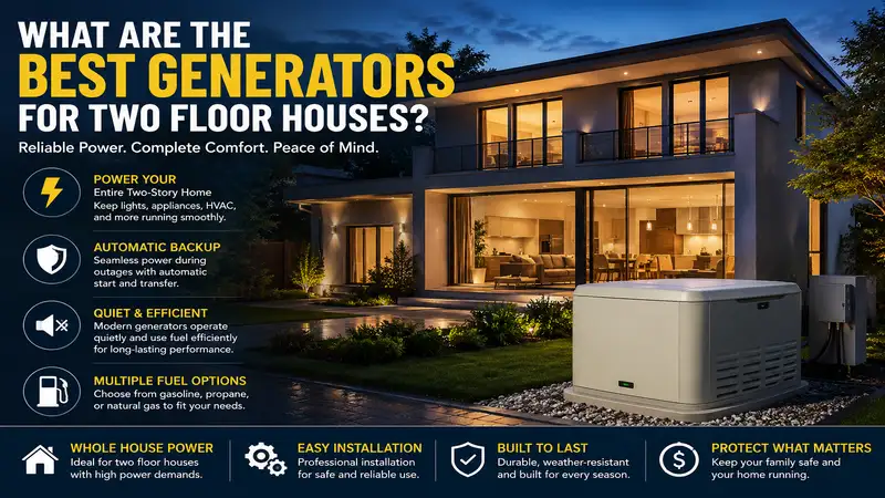 what are the best generators for two floor houses featured image showing a modern two-story home with backup generator