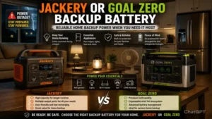 jackery or goal zero backup battery providing reliable home backup power during outages