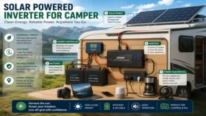 inverter for camper integrated with solar panels for reliable renewable energy during off-grid travel