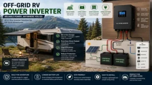 off grid rv power inverter setup for camping and mobile solar energy storage
