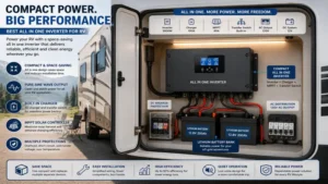 compact best all in one inverter for rv mounted inside travel trailer electrical cabinet