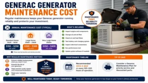Cost of a Generac generator maintenance plan and yearly service expenses