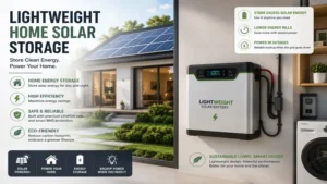 Lightweight home solar storage system for efficient residential energy backup
