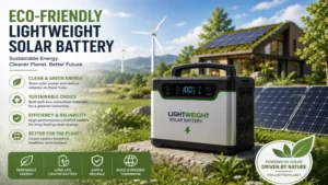 Eco-friendly lightweight solar battery supporting sustainable green energy