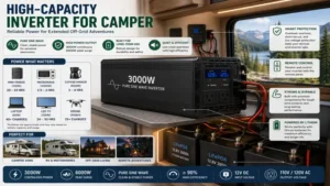 high-capacity inverter for camper delivering reliable power for extended off-grid adventures and heavy loads