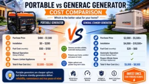 Cost of a Generac generator compared to portable generator long-term value