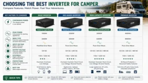 inverter for camper comparison guide helping users select the right power capacity and features for their needs