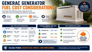 Cost of a Generac generator fuel usage with natural gas and propane comparison