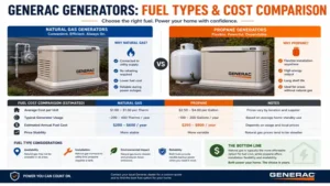 How much is a generac generator fuel types and cost comparison for natural gas and propane