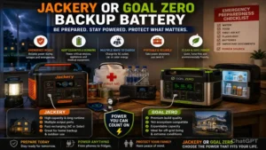 jackery or goal zero backup battery for emergency preparedness and reliable backup energy