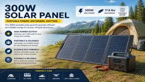 300w solar panel setup used for camping and off-grid electricity needs