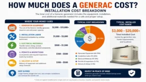 how much does a generac cost including generator equipment installation labor and electrical materials
