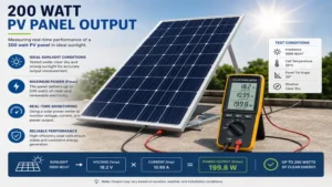 Measuring real-time energy output from a 200 watt pv panel under ideal sunlight conditions