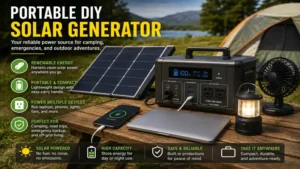 portable diy solar generator for camping, emergency backup, and outdoor electricity use