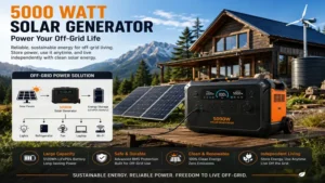 5000 watt solar generator supporting off-grid living with sustainable energy storage and dependable power