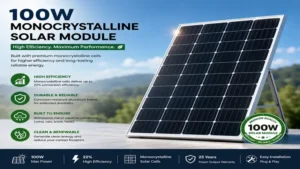Monocrystalline solar module 100w built for high efficiency and long-lasting performance
