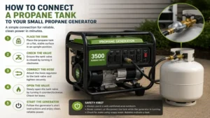 Connecting a propane tank to a small propane generator before operation