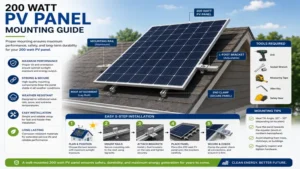 Proper roof mounting guide for a 200 watt pv panel to maximize solar energy production