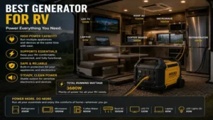 Best generator for rv supporting multiple appliances and electronics inside an RV