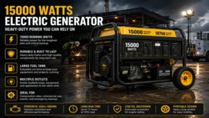 electric generator 15000 watts designed for heavy-duty commercial and emergency power applications