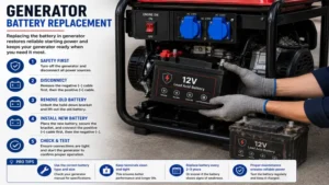 Replacing a battery in generator to restore backup power performance