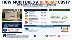 how much does a generac cost including annual maintenance fuel expenses and long-term operation