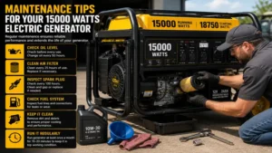 routine maintenance performed on an electric generator 15000 watts for reliable long-term performance