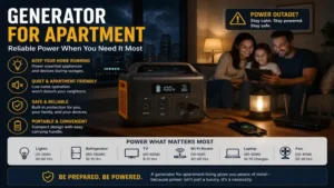 Generator for apartment providing emergency power during a city-wide blackout.
