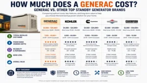how much does a generac cost compared with other standby generator brands and backup power solutions