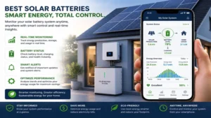 best solar batteries monitored through a smart energy management app with real-time tracking