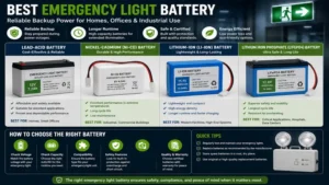 Best emergency light battery options for homes offices and industrial facilities