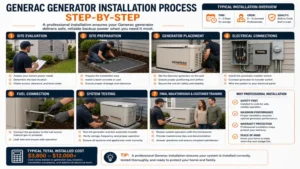 Cost of generac generator installed through a step-by-step installation process from site evaluation to final testing