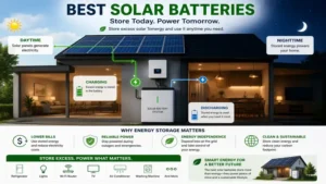 best solar batteries storing excess solar energy for nighttime use and long-term energy savings