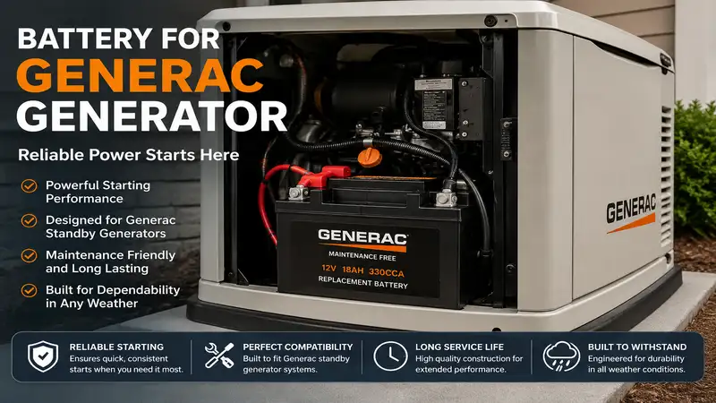 Battery for generac generator installed in a home standby generator for reliable backup power.