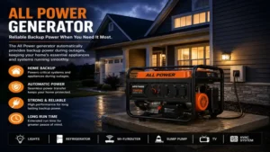 all power generator supporting home backup power during outages with stable energy output.