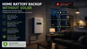 home battery backup without solar keeping lights and a refrigerator running during a blackout.