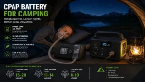 Reliable cpap battery for camping providing overnight power during an outdoor adventure.