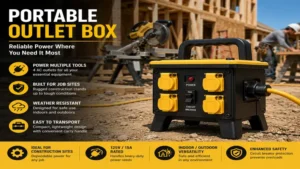 portable outlet box providing reliable power on a construction site