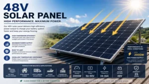 48v solar panel delivering high-efficiency power output under direct sunlight